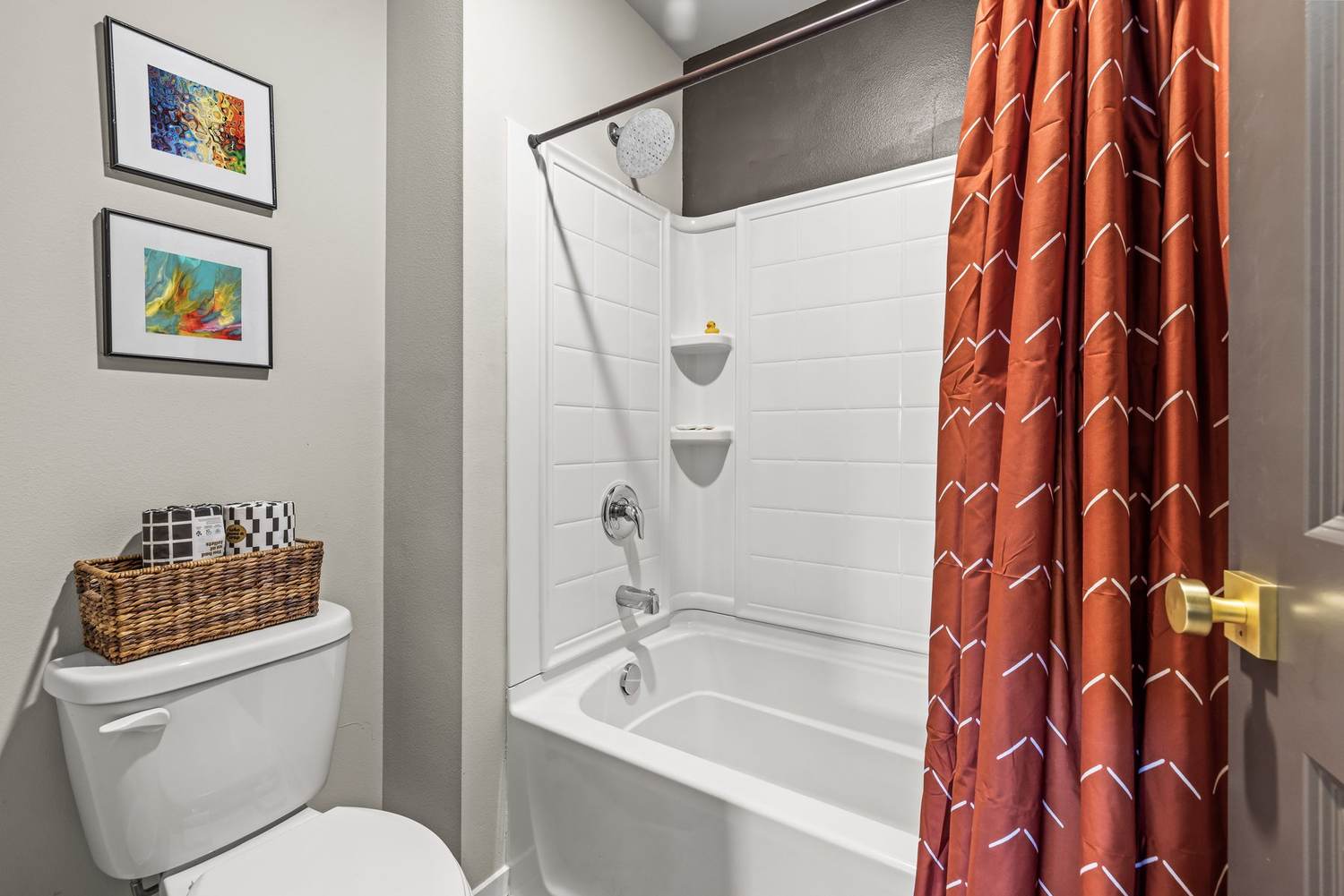 Upstairs full bath tub and shower